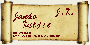Janko Kuljić vizit kartica
